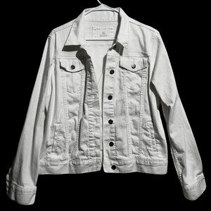 XL White Jean Jacket The Limited Collared Button Down Pockets